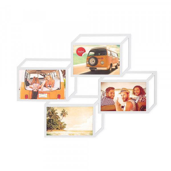 Balvi -  Meerdere fotolijst,Tratto 3D,4x 13x18,wit
