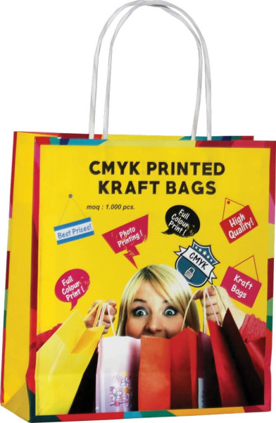 Offset Kraft papieren tas 22,5x8x23,8cm (per 1.000 stuks)
