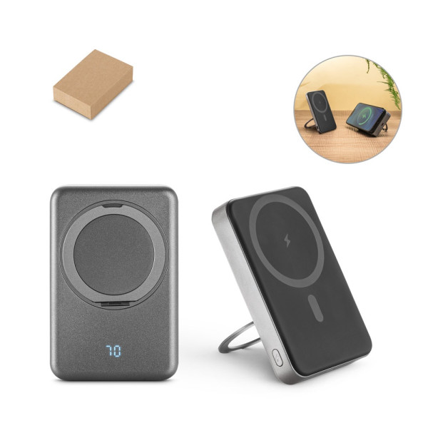 WARSHEL 10. 10'000 mAh magnetische powerbank met 15W supersnelle draadloze oplader in gerecycled ABS
