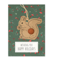 Hanger Squirrel - Xmas Green Pattern