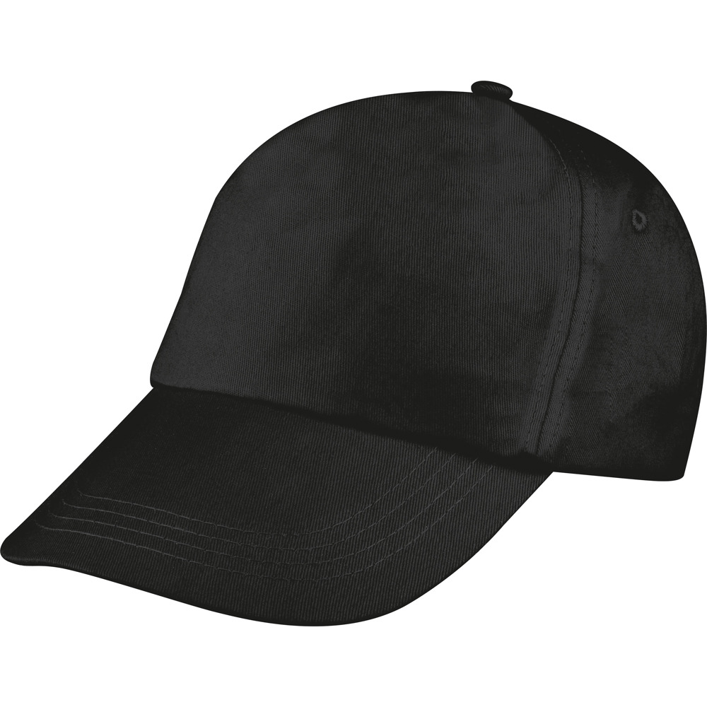 5 panel Baseballcap Santa Fe - zwart